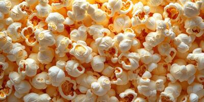 Popcorn kernels prepared and ready to serve for movie nights, celebrations, or casual snacking at home photo