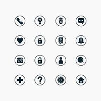Design Illustration graphic of essential set icon with glyph style. Suitable for UI, mobile design, web design, etc. vector