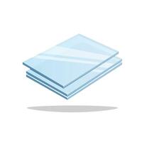 Stack of glass sheets isolated on white background. vector