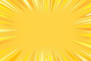Yellow comic zoom effect background. Pop art yellow halftone style background with speed lines for presentations, brochures, posters, web banners vector