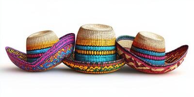 Colorful straw hats showcasing traditional craftsmanship in a vibrant display of culture and style photo