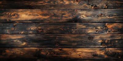 Wooden texture with rich grain patterns and dark stains, perfect for rustic or vintage backgrounds in creative projects photo