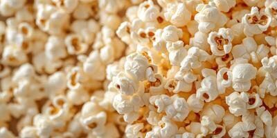 Popcorn kernels displayed in a close-up view showcasing texture and fluffiness in natural light photo