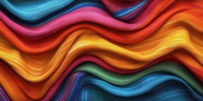Colorful fabric waves showcase vibrant hues in a beautiful textile pattern from a local market photo