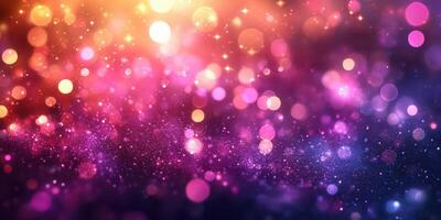 Colorful bokeh lights creating a vibrant and magical atmosphere at a nighttime celebration photo