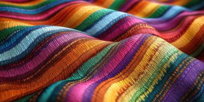 Brightly colored textile showcasing intricate patterns and vibrant hues from a traditional market photo