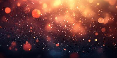 Vibrant bokeh lights create a dreamy atmosphere with warm hues blending seamlessly in an abstract display at dusk photo