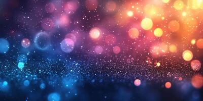 Colorful bokeh lights create a dreamy atmosphere in a softly illuminated setting at night photo