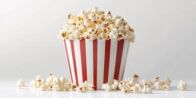 Enjoying a fluffy bowl of popcorn at the movie theater for a fun film night with friends photo