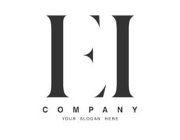 EI logo design. Initial letter e and i serif font style. Creative classic company name typography. Trendy logotype or identity. vector