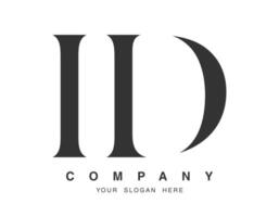 ID logo design. Initial letter i and d serif font style. Creative classic company name typography. Trendy logotype or identity. vector