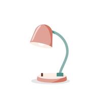 Retro table lamp illustration, isolated on white background vector