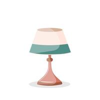 Retro table lamp with shade illustration, isolated on white background vector