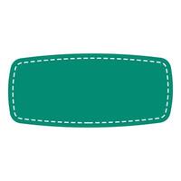 Vibrant Green Tag Stitched Design in Simple Outline vector