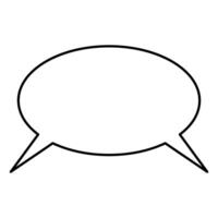 Sleek Black Speech Bubble, Dialogue Icon in Simple Outline vector