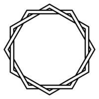 Intricate Black Hexagon Weave Geometric Pattern in Simple Outline vector
