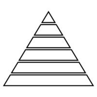 Sleek Black Pyramid Chart Hierarchical Design in Simple Outline vector