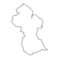 Map Guyana Outline, Minimalist Map in Black Silhouette vector