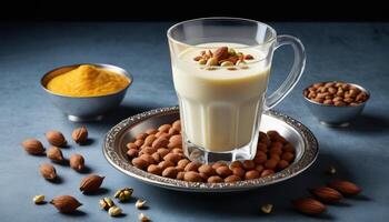 Creamy Nut and Spice Beverage with Turmeric photo