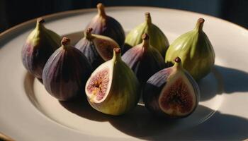 Figs On Plate Under Sunlight photo