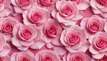 Closeup Pink Rose Pattern Background photo