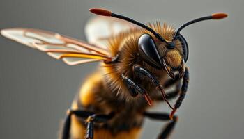 Close Up Of A Honeybee In Flight photo