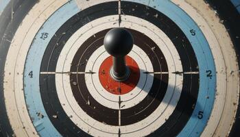 Weathered Target with Dark Metal Bullseye photo