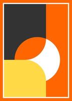 posters design, template, layout with primitive shapes elements. Bauhaus retro pattern background, abstract circle, triangle and square vector
