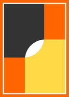 wall art, template, layout with primitive shapes elements. Bauhaus retro pattern background, abstract circle, triangle and square vector