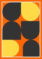 Geometric design posters, wall art, template, layout with primitive shapes elements. Bauhaus retro pattern, abstract circle, triangle and square vector