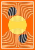 Geometric design posters, wall art, template, layout with primitive shapes elements. Bauhaus retro pattern background, abstract circle, triangle and square vector