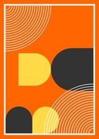 Geometric design posters, wall art, layout with primitive shapes elements. Bauhaus retro pattern background, abstract circle, triangle and square vector