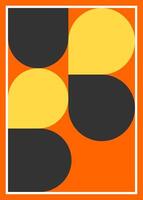 Design posters, wall art, template, layout with primitive shapes elements. Bauhaus retro pattern background, abstract circle, triangle and square vector