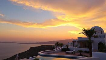 Golden Sunset Over Ocean View Villa with Infinity Pool photo