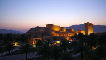 Ancient Temple at Dusk in Egypt photo