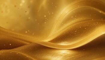Golden Fabric Texture with Glittering Particles photo