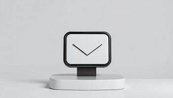3D Rendered Minimalist Email Icon on White Platform photo