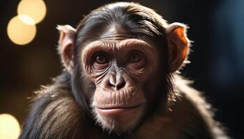 Chimpanzee Portrait In Studio Lighting photo