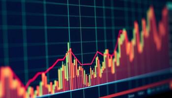 Close Up Financial Chart Display On Screen photo