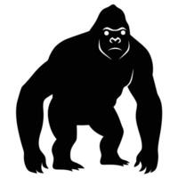Gorilla Silhouette Icon for Digital Art and Graphic Design vector