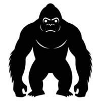 Minimal Gorilla Silhouette Icon for Logo, Graphic Design, and Art vector