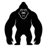Minimal Gorilla Silhouette Icon for Graphic Design and Branding vector