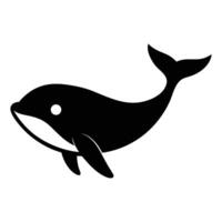 Minimal Whale Silhouette Icon for Digital Art and Branding vector