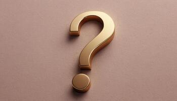 Gold Question Mark On Pink Background photo