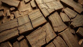 Closeup View Of Broken Brown Wood Pieces photo