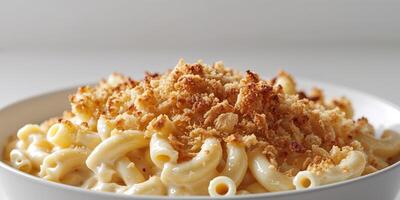 Creamy Mac and Cheese with Crispy Breadcrumb Topping. photo