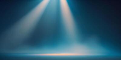 Moody Deep Blue Studio Backdrop with Light Beams Ideal for Product Displays and Graphic Design Projects. photo