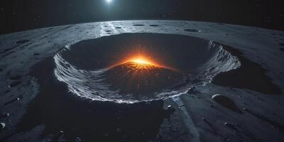 An artist's rendering of a crater on the moon photo