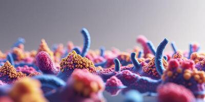 Colorful Representation of Bacterial Growth in Abstract Form. photo
