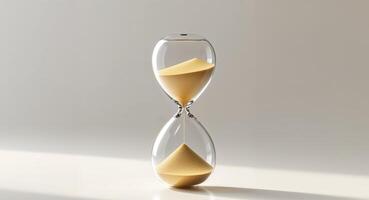 An hourglass with sand running through it. photo
